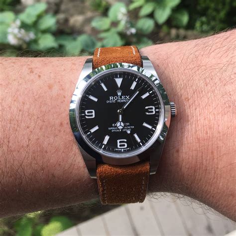 rolex explorer 39 horween leather strap|rolex explorer straps 214270.